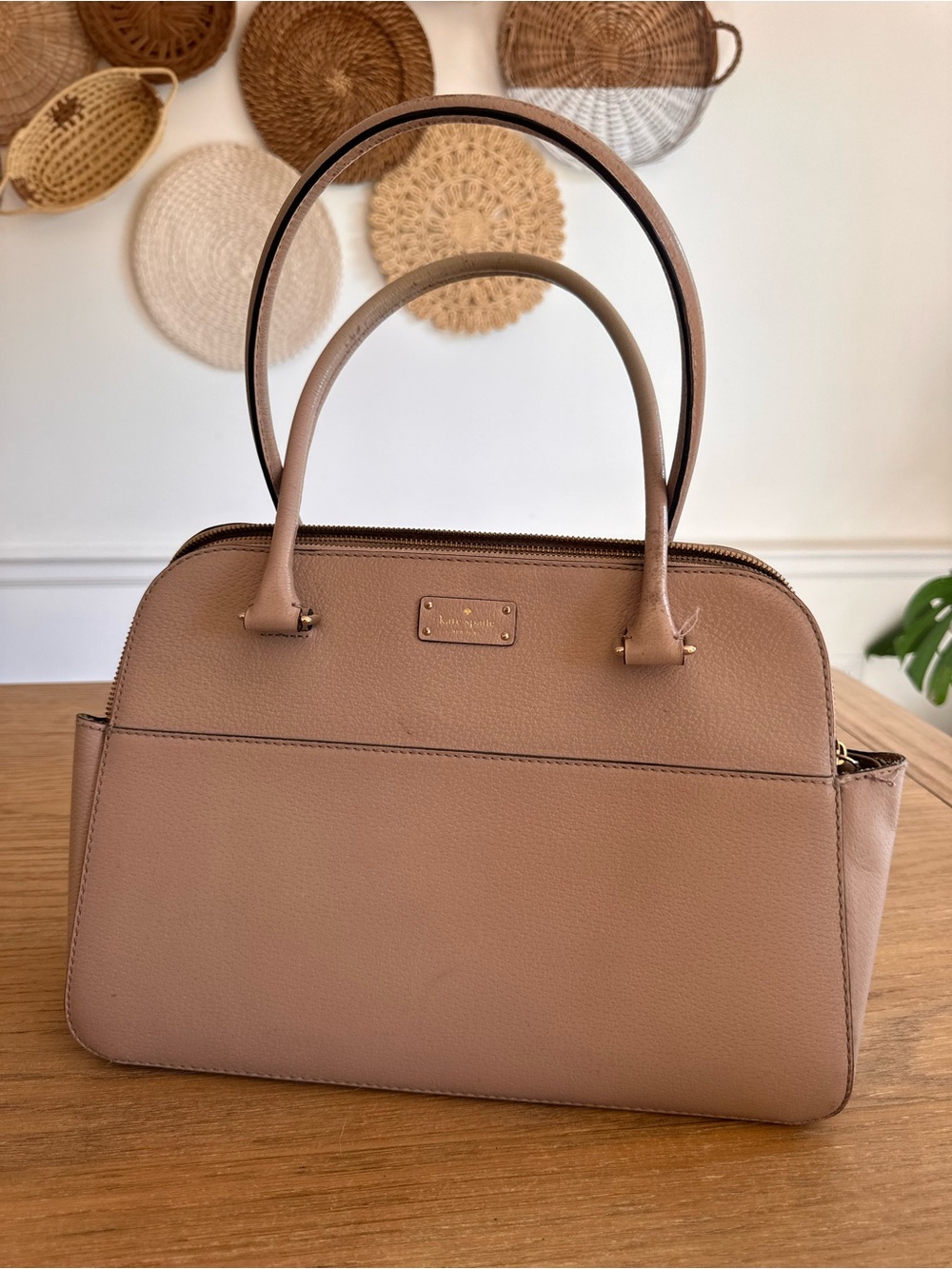 Kate Spade Wellesley Rachelle Bone Leather Satchel Bag